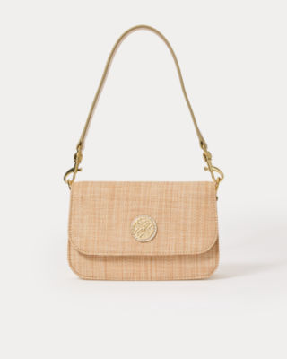Paley Straw Shoulder Bag, Natural, large