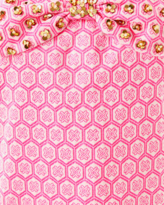Bria Skirted Romper, Rousseau Pink Butterfly Brandmark Jacquard, large image 5