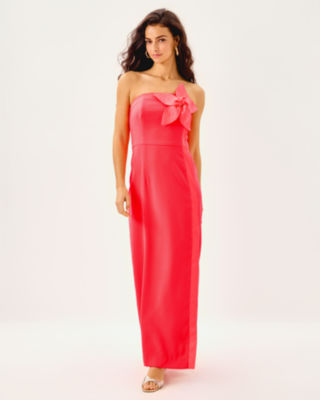 Anasophia Maxi Dress, Cane Coral, large