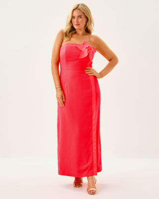 Anasophia Maxi Dress, Cane Coral, large image 4