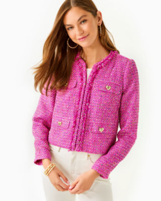 Lilly Pulitzer Kavita Boucle Jacket In Elderflower Blossom Bungalow Boucle