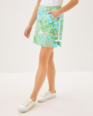 UPF 50+ Luxletic Monica Bow Skort, Fresh Water Blue Sunbathers Bliss Golf, large image 2