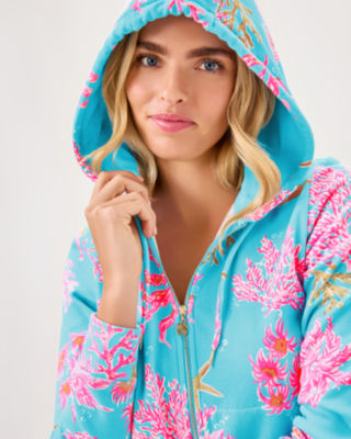 Avida Zip-Up Terry Hoodie, Multi Royal Coral, large image 2