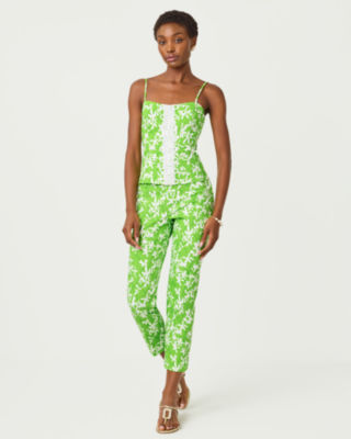 27" Nancee High Rise Crop Pant, Crocodile Green Liza, large