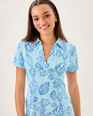 UPF 50+ Mandi Dress, Fresh Water Blue Cool As Shell, large image 2
