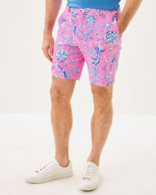8" Men's Stuff Volk Stretch Short, Rousseau Pink Barefoot Beachcombers, large image 2