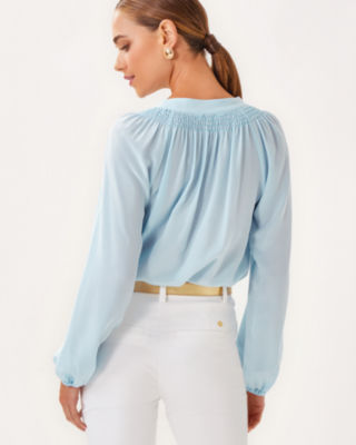 Elsa Silk Top, Bluette, large image 1