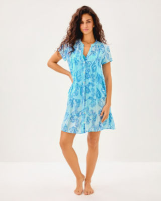 Feria Tiered Cover-Up, Fresh Water Blue Cool As Shell, large image 3