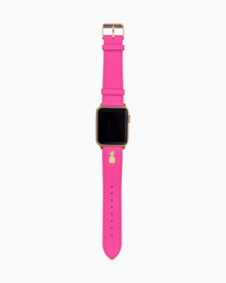 Leather Apple Watch Band, Roxie Pink, large - Lilly Pulitzer