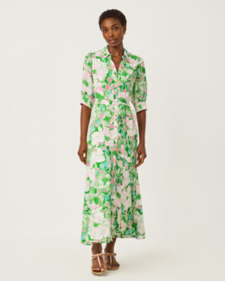 Larkyn Midi Shirtdress, Putting Green Poppyland, large