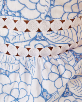 Tiah Eyelet Top, Sunwashed Blue Sunshowers Embroidery, large image 4