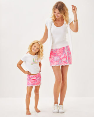 Girls Mini Michelina Skort, Rousseau Pink Zen Garden, large image 3