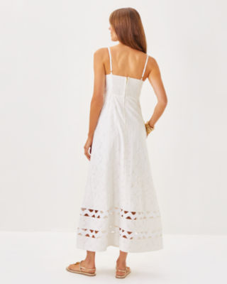 Haliey Midi Dress, Resort White Flora Faille, large image 2