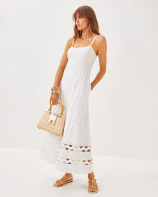Haliey Midi Dress, Resort White Flora Faille, large image 3