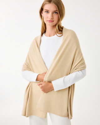 Lanelle Wrap, Heathered Sand Bar Metallic, large image 2 - Lilly Pulitzer