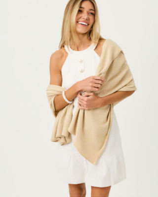 Lanelle Wrap, Heathered Wicker Tan Metallic, large