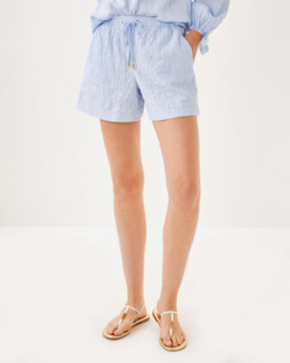 5" Croix High Rise Short, Jacaranda Blue Ltwt Oxford Stripe, large image 2