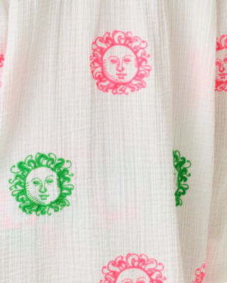 Kwitney Long Sleeve Cover-Up, Resort White Fleur De Lilly Embroidered Coverup, large image 4