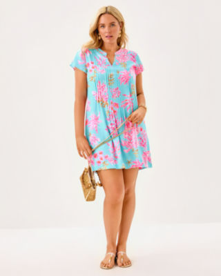 Ansella Tunic Dress, Multi Royal Coral, large image 2