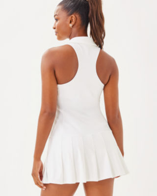 UPF 50+ Luxletic Dania Pleated Dress, Resort White, large image 2