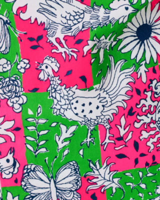 Girls Little Lilly Classic Shift Dress, Cherry Blossom Pink Lil Chicken Check, large image 2