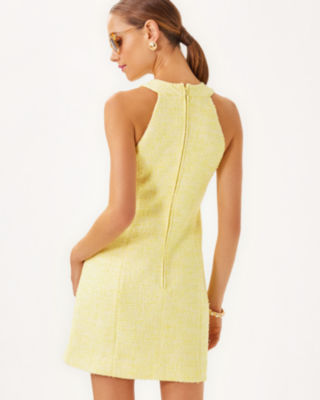 Margarete Boucle Skirted Romper, Finch Yellow Chic Chick Boucle, large image 2