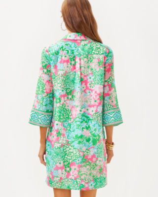 Daphnie Tunic Dress, Multi Plumes In Bloom Engineered Woven Dress, large image 1