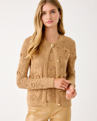 Lenalie Cardigan, Rattan Metallic Garden Crochet, large