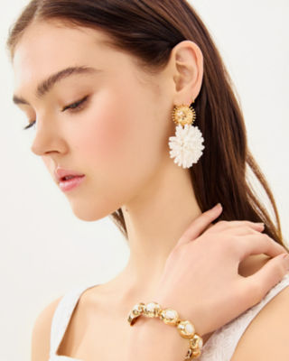 Summer Shorelines Raffia Earrings, Resort White, large image 1
