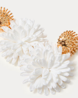Summer Shorelines Raffia Earrings, Resort White, large image 2