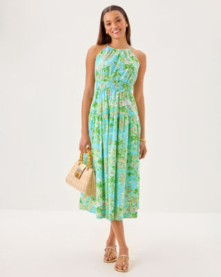 Talullah Maxi Dress, Fresh Water Blue Sunbathers Bliss, large