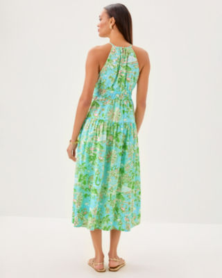 Talullah Maxi Dress, Fresh Water Blue Sunbathers Bliss, large image 1