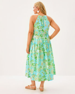 Talullah Maxi Dress, Fresh Water Blue Sunbathers Bliss, large image 5