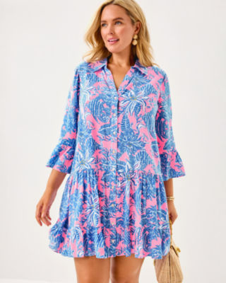 Diantha Tunic Dress, Conch Shell Pink Up Scale, large