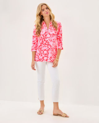 UPF 50+ Mandi 3/4 Sleeve Tunic, Cane Coral Crab Collab, large image 3