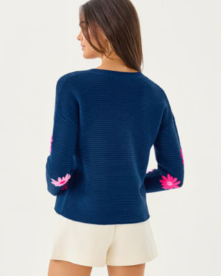 Lilly Pulitzer Tensley Embroidered Sweater In Blue
