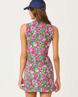 UPF 50+ Luxletic Kathy Bow Dress, Cherry Blossom Pink Lil Chicken Check Golf, large image 1