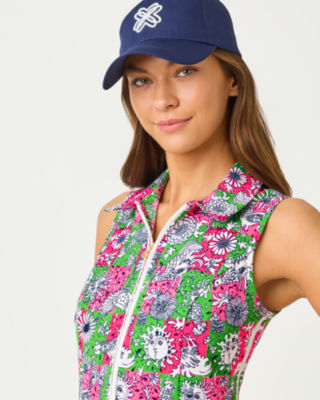 UPF 50+ Luxletic Kathy Bow Dress, Cherry Blossom Pink Lil Chicken Check Golf, large image 3