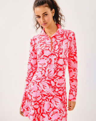 UPF 50+ Luxletic Justine Half Zip Jacket, Cane Coral Crab Collab, large image 2