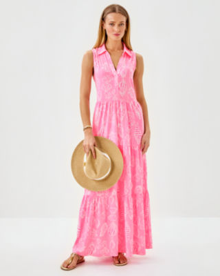Riegan Maxi Dress, Rousseau Pink Cool As Shell, large