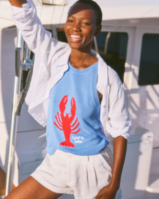 Emra Sweater Tank, Jacaranda Blue Lobster Jacquard, large