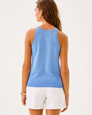 Emra Sweater Tank, Jacaranda Blue Lobster Jacquard, large image 2