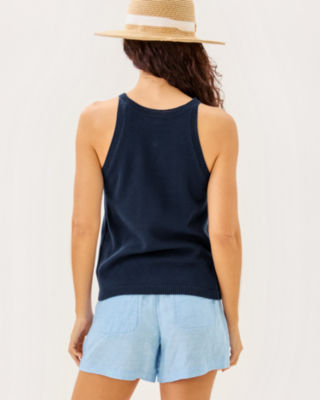 Emra Sweater Tank, Low Tide Navy Apres Sail Jacquard, large image 2