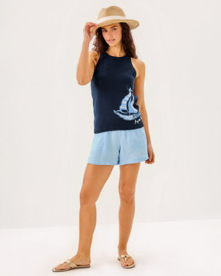 Emra Sweater Tank, Low Tide Navy Apres Sail Jacquard, large image 4
