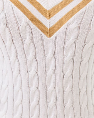 Brockton Sweater, Resort White X Wicker Tan Metallic Tipping, large image 4