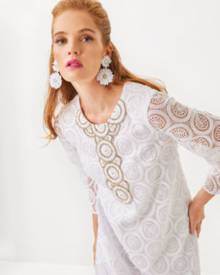 Burnett Lace Maxi Dress, Resort White Butterfly Medallion Lace, large image 4