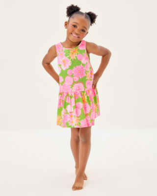 Girls Mini Dixi Dress, Multi Seaside Garden, large