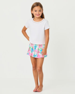 Girls Sylvana Skort, Resort White Viney Liney, large