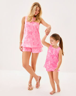 Girls Mini Romey Shift Set, Conch Shell Pink Pennys Playground, large image 4