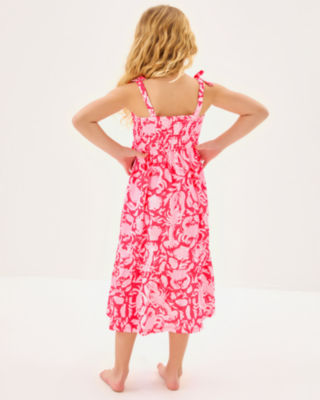 Girls Mini Kailua Maxi Dress, Cane Coral Crab Collab, large image 1